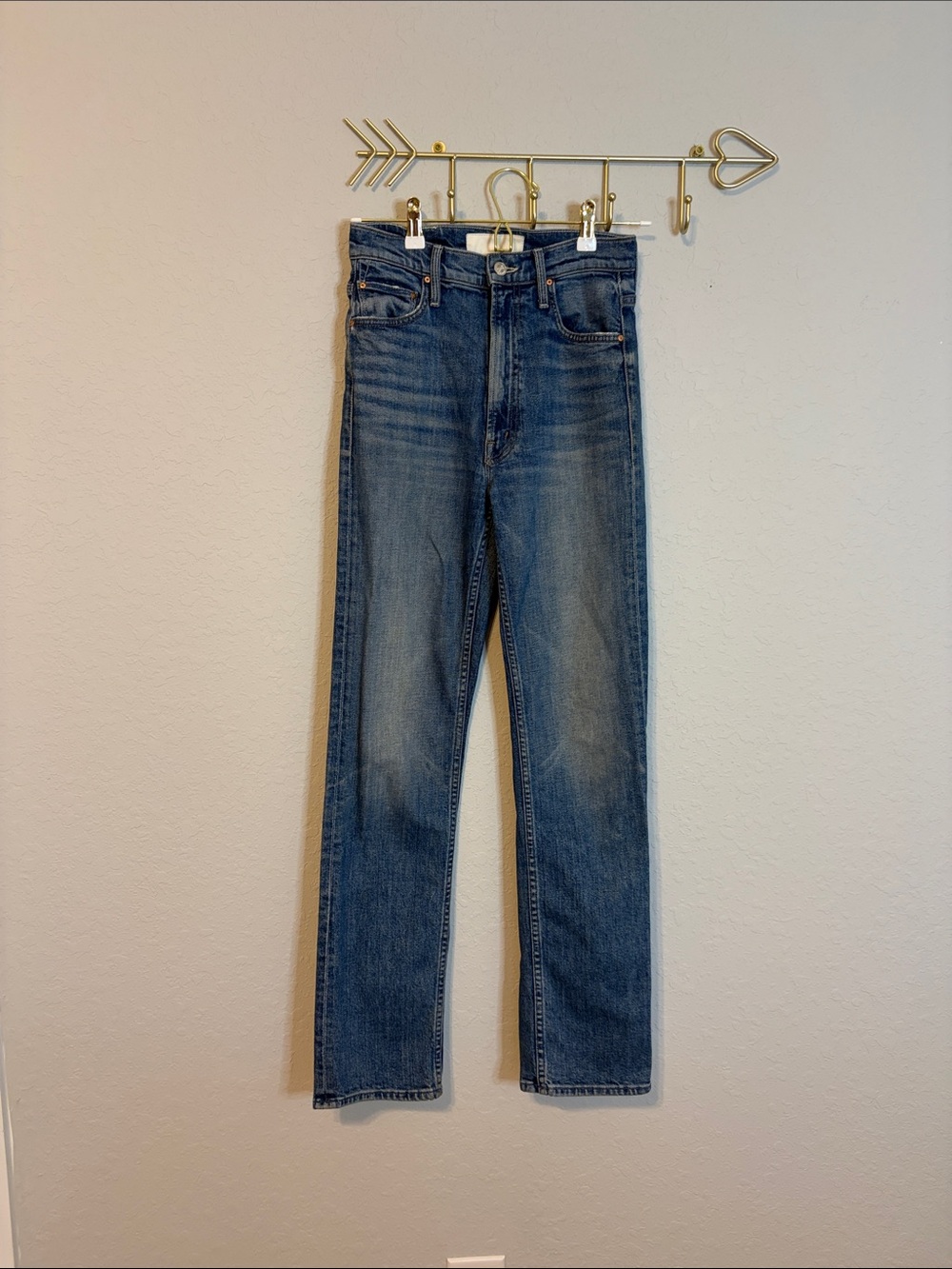 MOTHER The Slider Straight Leg Jeans Size 26 Medium Blue Wash